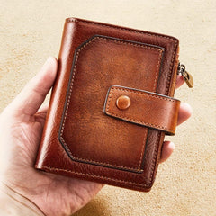 Men's Leather Wallet RFID Trifold Short Multifunction Money Clip