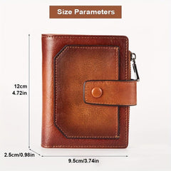 Men's Leather Wallet RFID Trifold Short Multifunction Money Clip