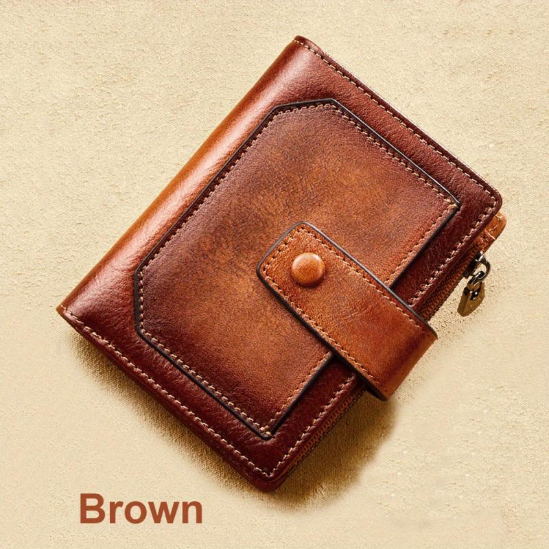 Men's Leather Wallet RFID Trifold Short Multifunction Money Clip