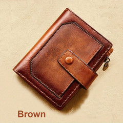 Men's Leather Wallet RFID Trifold Short Multifunction Money Clip