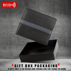 Men's RFID Blocking Short Leather Wallet with Coin Pouch