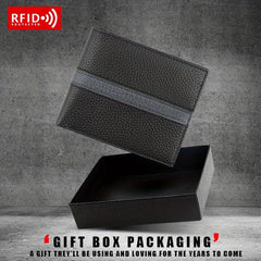 Men's RFID Blocking Short Leather Wallet with Coin Pouch