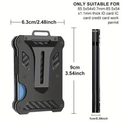 Men's Carbon Fiber Aluminum Wallet RFID Blocking Money Clip