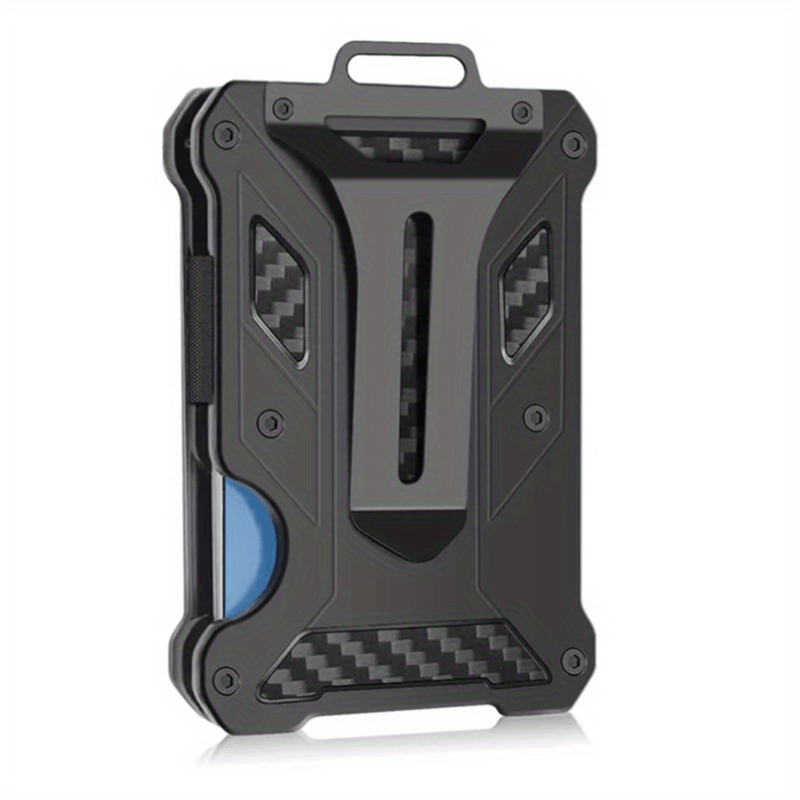 Men's Carbon Fiber Aluminum Wallet RFID Blocking Money Clip