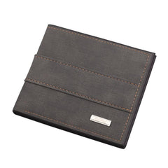 Men's Striped Portable Wallet Deep Coffee Light Coffee