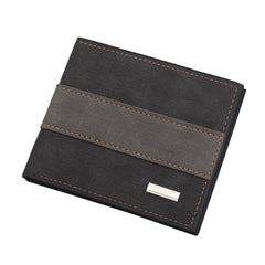 Men's Striped Portable Wallet Deep Coffee Light Coffee