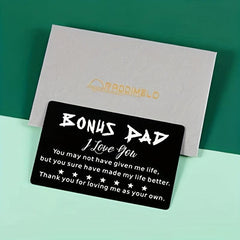 Bonus Dad I Love You Engraved Wallet Insert Card Gift for Stepfather