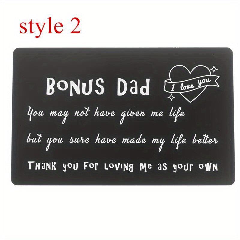 Bonus Dad I Love You Engraved Wallet Insert Card Gift for Stepfather