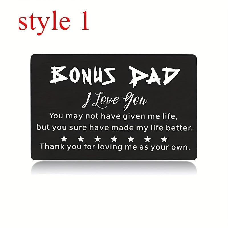Bonus Dad I Love You Engraved Wallet Insert Card Gift for Stepfather