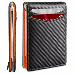 Carbon Fiber American Money Clip Double Fold Edge Wallet