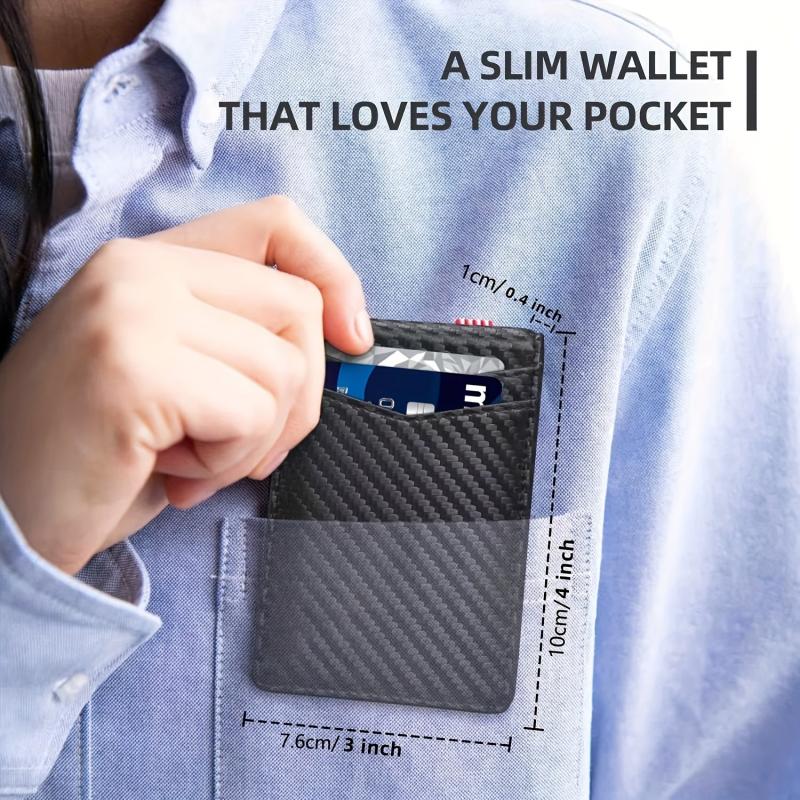 Carbon Fiber American Money Clip Double Fold Edge Wallet