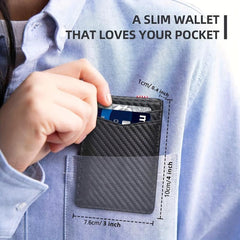 Carbon Fiber American Money Clip Double Fold Edge Wallet