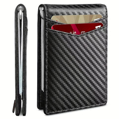 Carbon Fiber American Money Clip Double Fold Edge Wallet