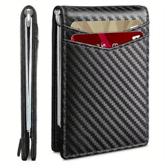 Carbon Fiber American Money Clip Double Fold Edge Wallet