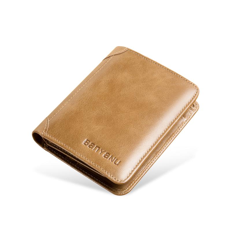 Vintage Leather Men's Wallet RFID Bifold Thin Credit Card Front Pocket