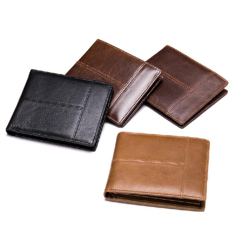 Retro Card Package Thin Cowhide Men's Wallet