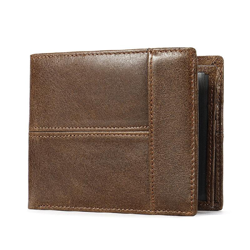 Retro Card Package Thin Cowhide Men's Wallet