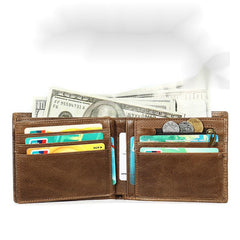 Retro Card Package Thin Cowhide Men's Wallet