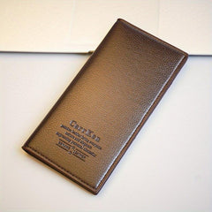 Men's Business Long Wallet Soft Leather Money Clip