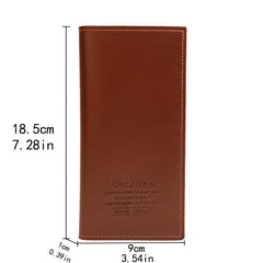 Men's Business Long Wallet Soft Leather Money Clip