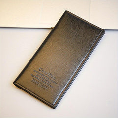 Men's Business Long Wallet Soft Leather Money Clip