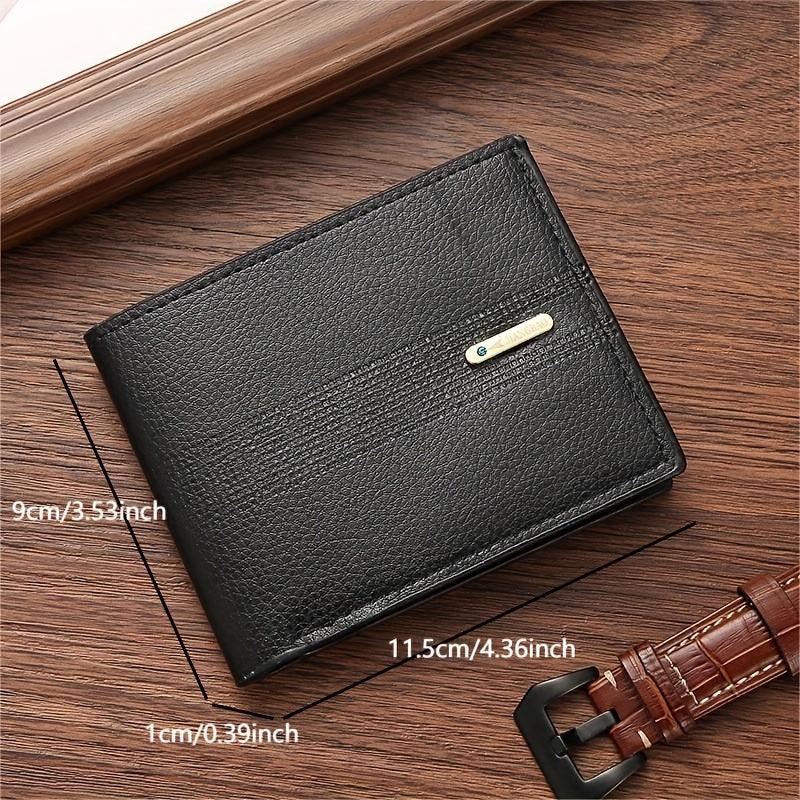 Men's Casual PU Leather Short Wallet Large Capacity