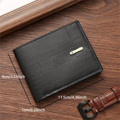Men's Casual PU Leather Short Wallet Large Capacity