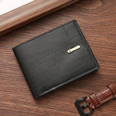 Men's Casual PU Leather Short Wallet Large Capacity