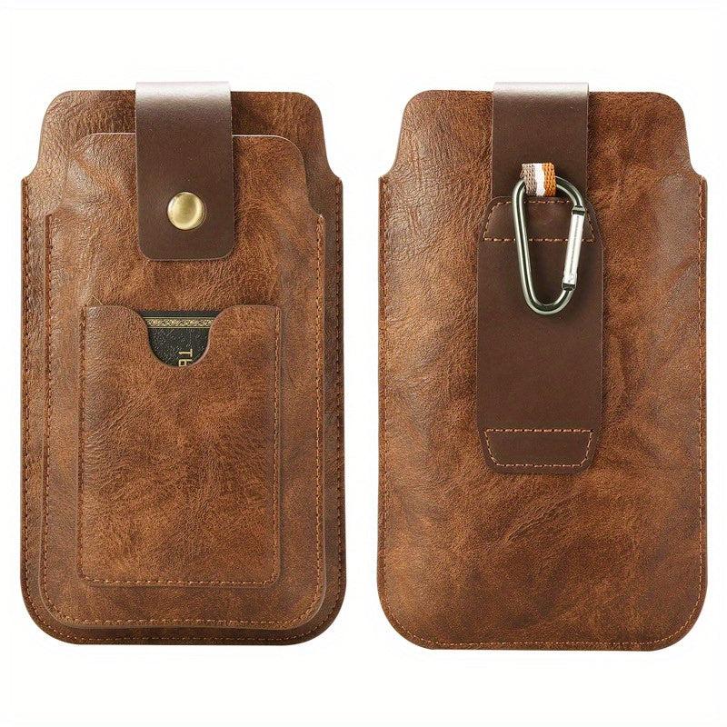 Leather Phone Bag Double Pouch Holders For 15 49 17 53 Cm Phones