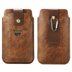 Leather Phone Bag Double Pouch Holders For 15 49 17 53 Cm Phones