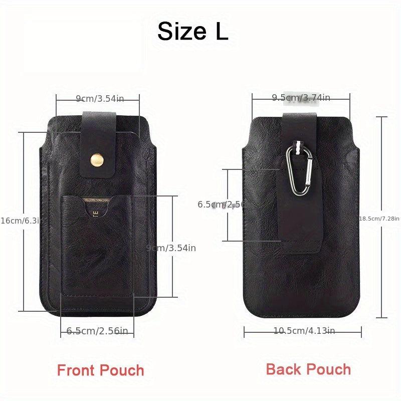 Leather Phone Bag Double Pouch Holders For 15 49 17 53 Cm Phones