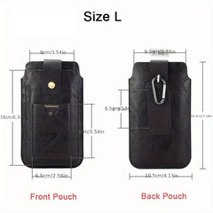 Leather Phone Bag Double Pouch Holders For 15 49 17 53 Cm Phones