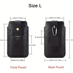 Leather Phone Bag Double Pouch Holders For 15 49 17 53 Cm Phones