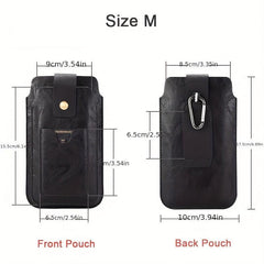 Leather Phone Bag Double Pouch Holders For 15 49 17 53 Cm Phones
