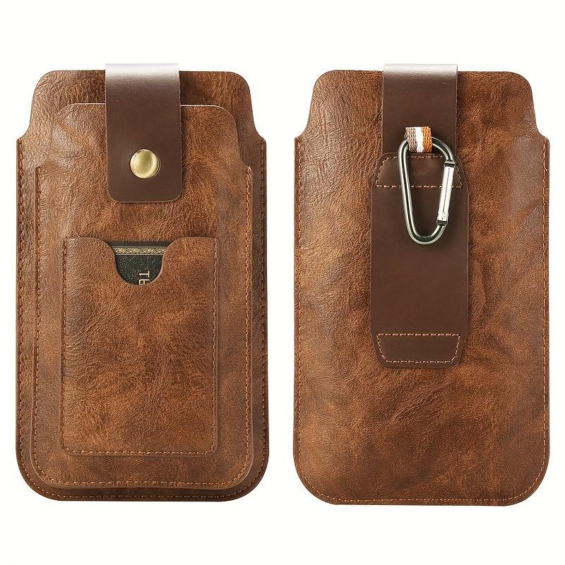 Leather Phone Bag Double Pouch Holders For 15 49 17 53 Cm Phones