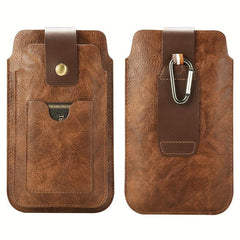 Leather Phone Bag Double Pouch Holders For 15 49 17 53 Cm Phones