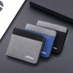 Men's Canvas Short Wallet Splicing Block Wallet