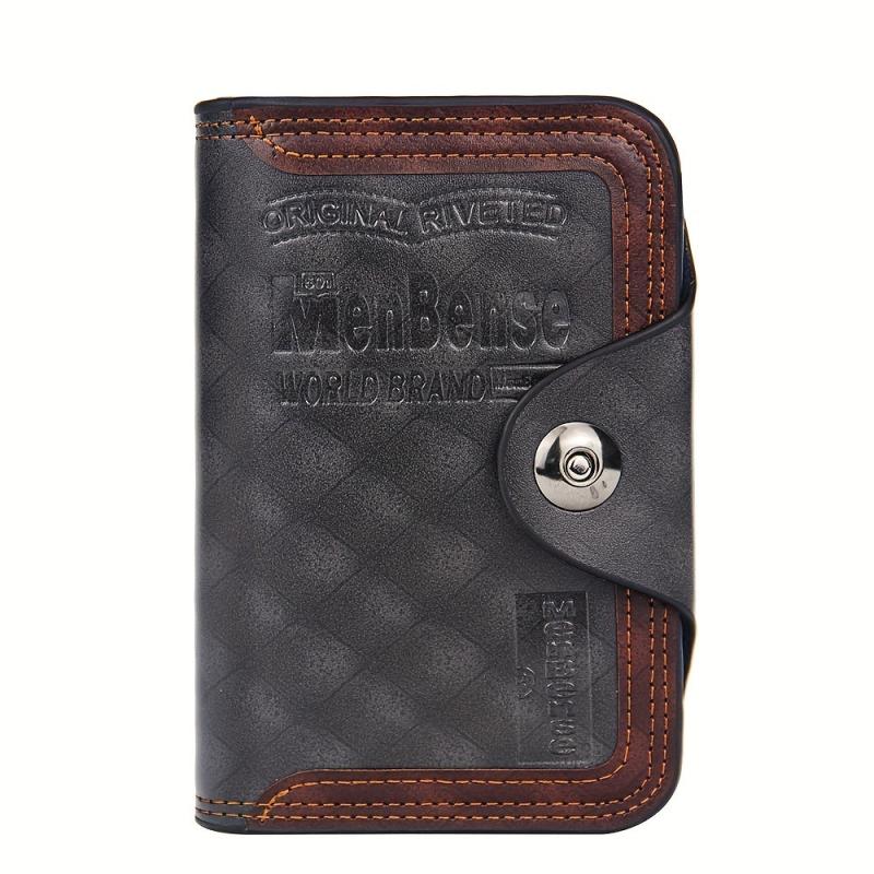 Men's Large Capacity Short Wallet Magnetic Buckle Money Clip