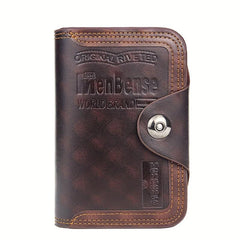 Men's Large Capacity Short Wallet Magnetic Buckle Money Clip