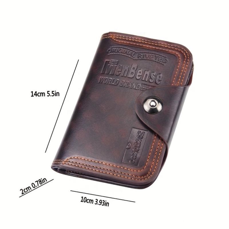 Men's Large Capacity Short Wallet Magnetic Buckle Money Clip