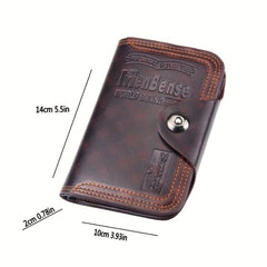 Men's Large Capacity Short Wallet Magnetic Buckle Money Clip