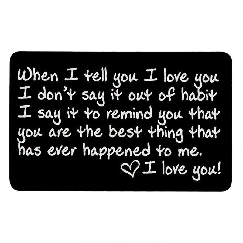 Love Note Wallet Card for Couples