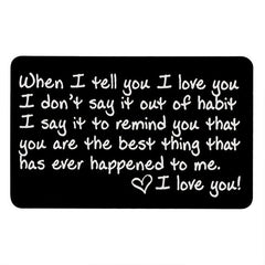 Love Note Wallet Card for Couples