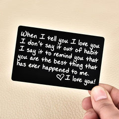 Love Note Wallet Card for Couples