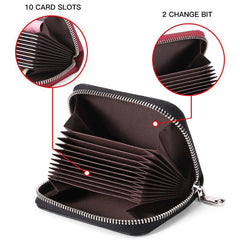 Men's Zipper Card Holder Short Wallet Leather Vintage Coin Purse