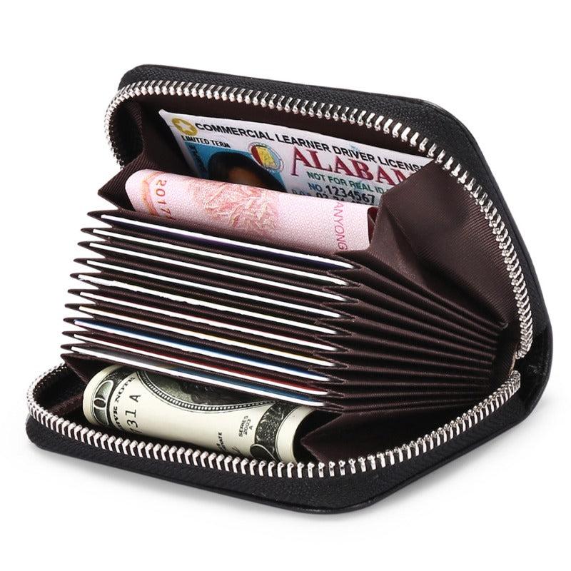 Men's Zipper Card Holder Short Wallet Leather Vintage Coin Purse
