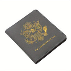 Men's PU Leather 2-in-1 Card Holder & Vaccine Card Holder