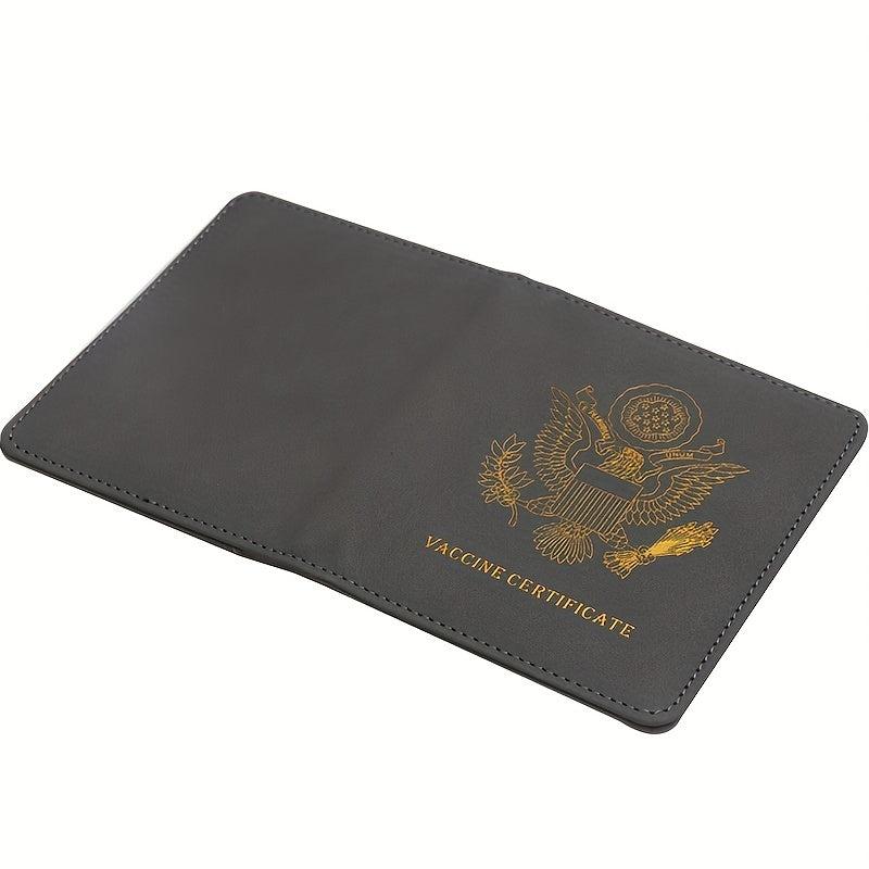 Men's PU Leather 2-in-1 Card Holder & Vaccine Card Holder