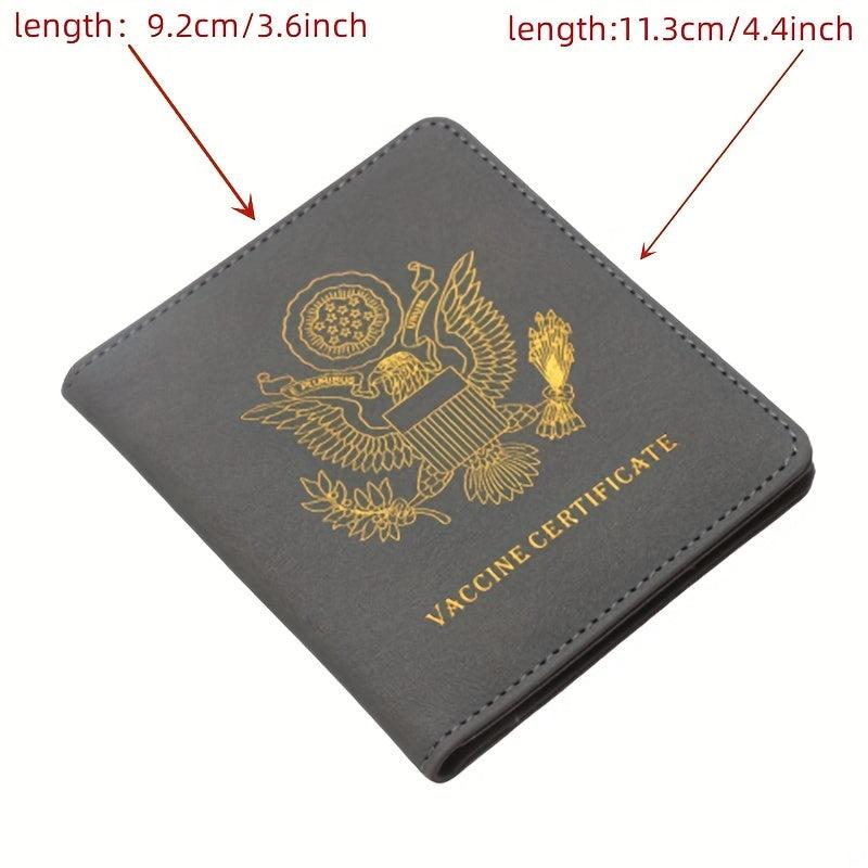 Men's PU Leather 2-in-1 Card Holder & Vaccine Card Holder