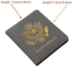 Men's PU Leather 2-in-1 Card Holder & Vaccine Card Holder